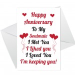 Anniversary Card For Husband Wife Girlfriend Boyfriend Soulmate