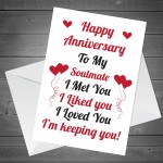 Anniversary Card For Husband Wife Girlfriend Boyfriend Soulmate