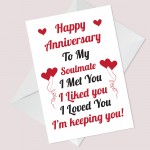 Anniversary Card For Husband Wife Girlfriend Boyfriend Soulmate