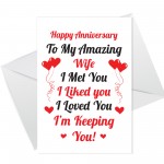 Anniversary Card For Wife Anniversary Cards For Her Thank You