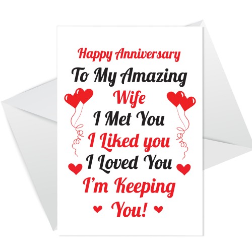 Anniversary Card For Wife Anniversary Cards For Her Thank You