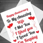 Anniversary Card For Wife Anniversary Cards For Her Thank You