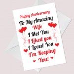 Anniversary Card For Wife Anniversary Cards For Her Thank You