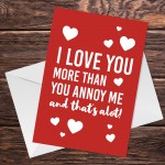 Funny Valentines Day Card Joke Romantic Card For Boyfriend