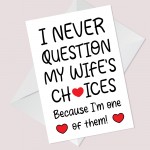 Funny Valentines Day Anniversary Card For Him Her Husband Wife