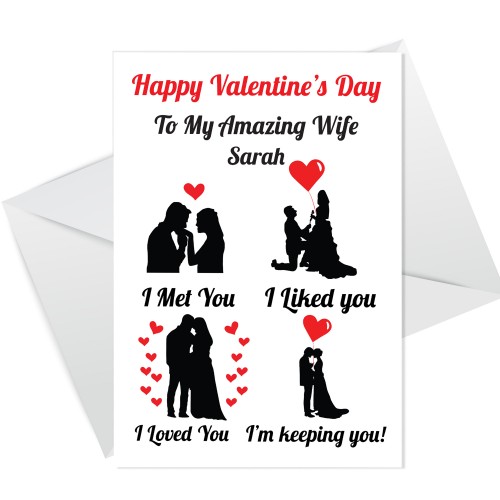 Personalised Valentines Day Card For Her Card For Wife