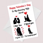 Personalised Valentines Day Card For Her Card For Wife