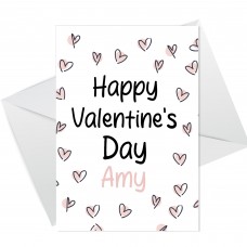 Personalised Happy Valentines Day Card For Wife Girlfriend Her