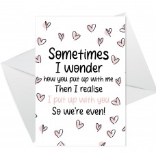 Funny Joke Valentines Day Cards For Him Her Card For Wife