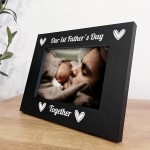 1st First Father's Day Gifts For New Dad Black Wooden 7x5 Photo