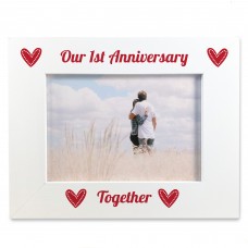 Our 1st First Anniversary 7x5 White Frame Gift For Couples 