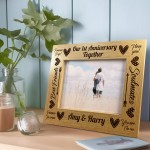 1st Anniversary 7x5 Wood Photo Frame First Anniversary Couple