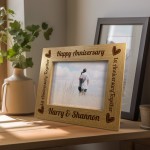 Happy Anniversary Personalised 7x5 Frame Gift For Him Her Couple