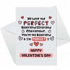 Funny Valentine's Day Card For Boyfriend I'm Perfect Joke Card