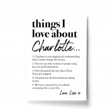 Personalised Gift For Best Friend I Love About My Friend Print