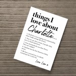 Personalised Gift For Best Friend I Love About My Friend Print