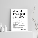 Personalised Gift For Best Friend I Love About My Friend Print