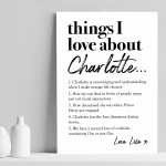 Personalised Gift For Best Friend I Love About My Friend Print