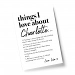 Personalised Gift For Best Friend I Love About My Friend Print