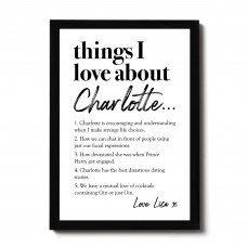 Personalised Gift For Best Friend Things I Love About My Friend