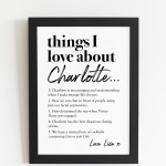 Personalised Gift For Best Friend Things I Love About My Friend