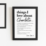 Personalised Gift For Best Friend Things I Love About My Friend