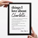 Personalised Gift For Best Friend Things I Love About My Friend