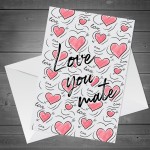 Best Friend Card For Valentines Birthday Love You Mate Card