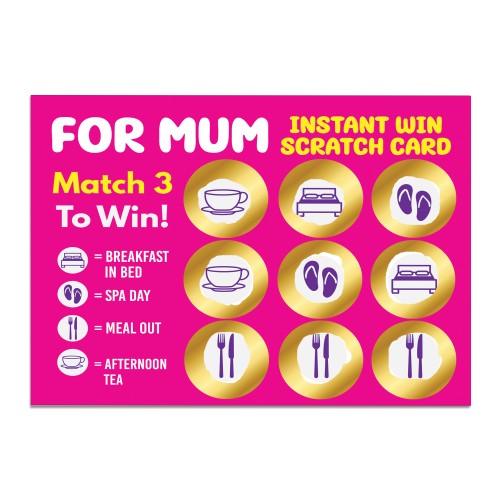 Scratch Card Gift for Mum Mothers Day Birthday Christmas Suprise