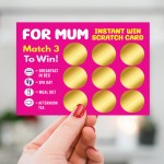 Scratch Card Gift for Mum Mothers Day Birthday Christmas Suprise