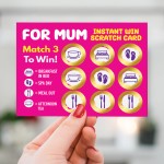 Scratch Card Gift for Mum Mothers Day Birthday Christmas Suprise