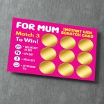 Scratch Card Gift for Mum Mothers Day Birthday Christmas Suprise