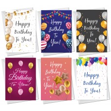 Birthday Cards Multipack of 6 Birthday Card With Envelopes