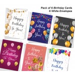 Birthday Cards Multipack of 6 Birthday Card With Envelopes