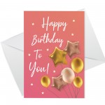 Happy Birthday Card Best Friend Mum Daughter Sister Cute Pink