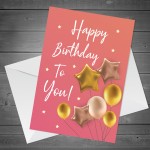 Happy Birthday Card Best Friend Mum Daughter Sister Cute Pink