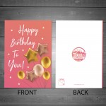 Happy Birthday Card Best Friend Mum Daughter Sister Cute Pink