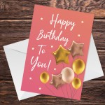 Happy Birthday Card Best Friend Mum Daughter Sister Cute Pink