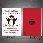 Funny Anniversary Card For Husband Flippin Love You Card Penguin