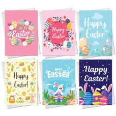 Happy Easter Pack of 6 Easter Cards For Kids Children Students 