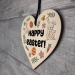 Happy Easter Wooden Hanging Heart Sign Easter Decoration