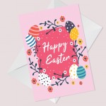 Happy Easter Greetings Card For Kids Children Students Teacher 