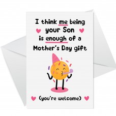 Funny Mothers Day Card For Mum Joke Mum Card Mum Card From Son