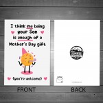 Funny Mothers Day Card For Mum Joke Mum Card Mum Card From Son