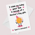 Funny Mothers Day Card For Mum Joke Mum Card Mum Card From Son