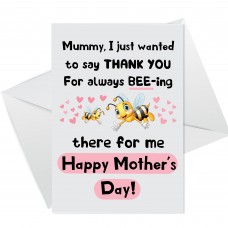 Thank You Card For Mum On Mothers Day Card For Mum Card For Her