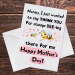 Thank You Card For Nan On Mothers Day Card For Nan Card For Her 