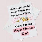Thank You Card For Nan On Mothers Day Card For Nan Card For Her 