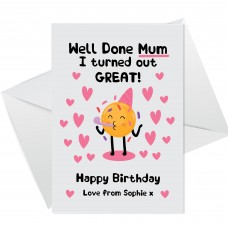 Funny Birthday Card For Mum From Daughter Son Joke Birthday Card
