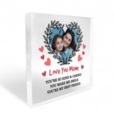 LOVE YOU MUM Gift For Mothers Day Personalised Photo Block